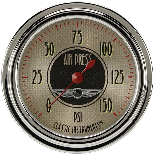 Classic Instruments All American Nickel 2-5/8" Air Pressure Gauge - AN318SLC