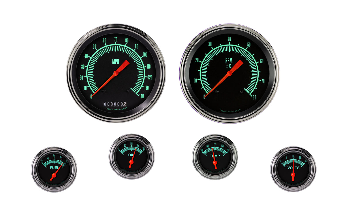Classic Instruments G/Stock 5" Speedo/Tach With 2-1/8" Fuel/Oil/Temp/Volt GM - GS51SLC