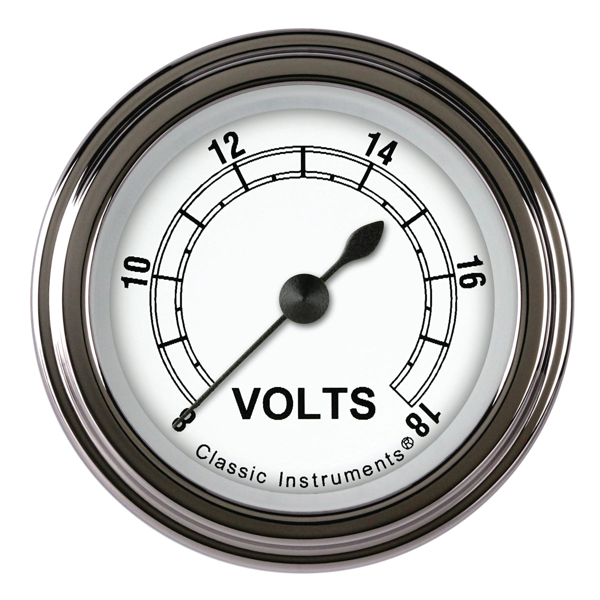 Classic Instruments Classic White 2-1/8" Volt Gauge - CW130SLF