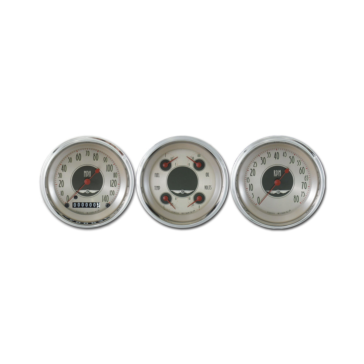 Classic Instruments American Nickel Three Gauge Set - AN03SHC