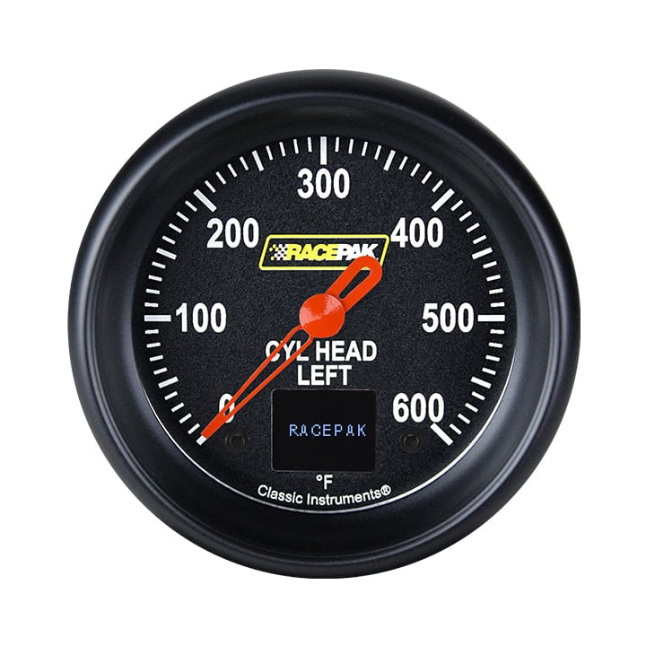 Classic Instruments Racepak 2-5/8" CHT Left Black - 250-CI-397LBB