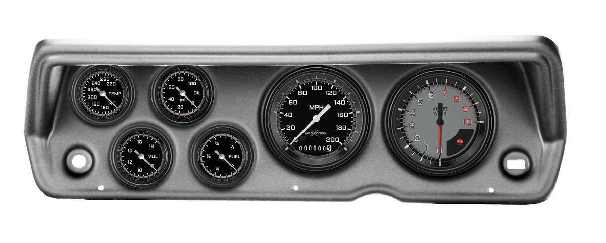 Classic Instruments 1970-76 Duster AutoCross Gray Full Sweep Six Gauge Set Mopar - CDDU70AXG101BA
