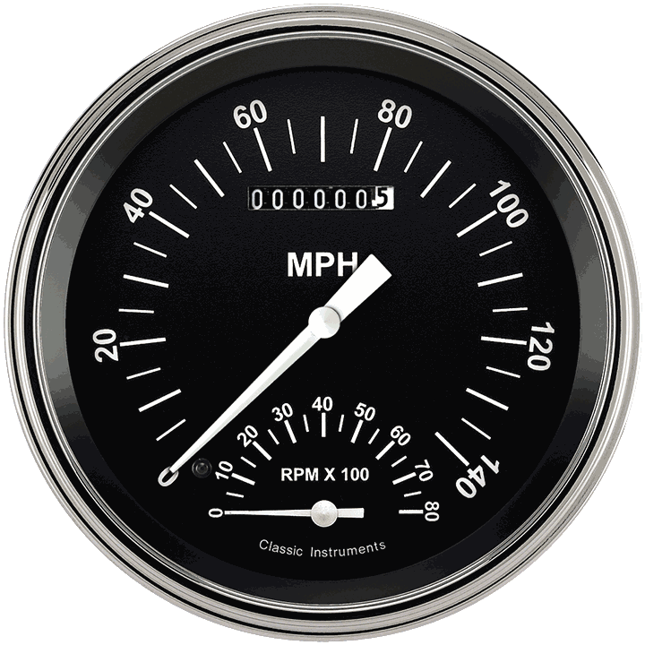 Classic Instruments Hot Rod 5" Speedtachular Speedometer Gauge - HR50SLC