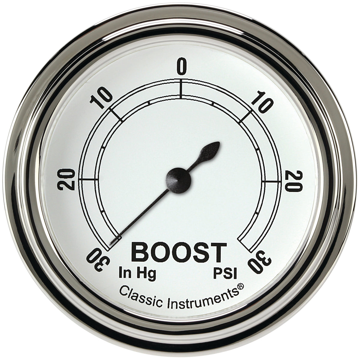 Classic Instruments Classic White 2-5/8" Boost/Vac Gauge - CW341SLF
