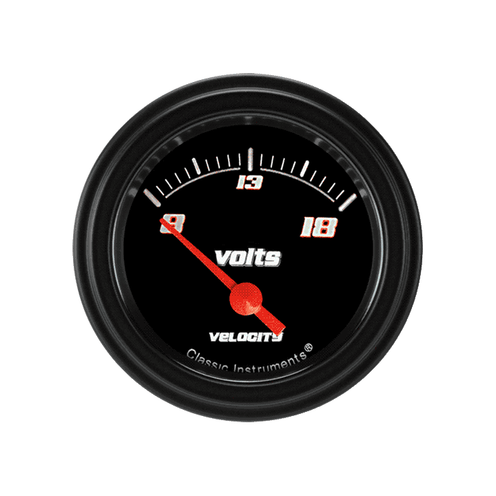 Classic Instruments Velocity Black 2-1/8" Volt Gauge - VS30BBLF