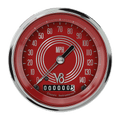 Classic Instruments V8 Red Steelie 3-3/8" Speedometer Gauge - V8RS55SHC