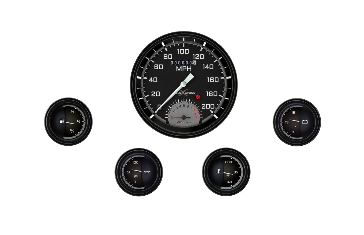 Classic Instruments Autocross Gray 4-5/8" Speedtachular - AX65GBLF