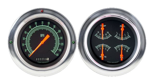 Classic Instruments 1954-55 G/Stock Chevy Truck 5" Speedo & Quad Gauge Set LS - CT54GS52-LS
