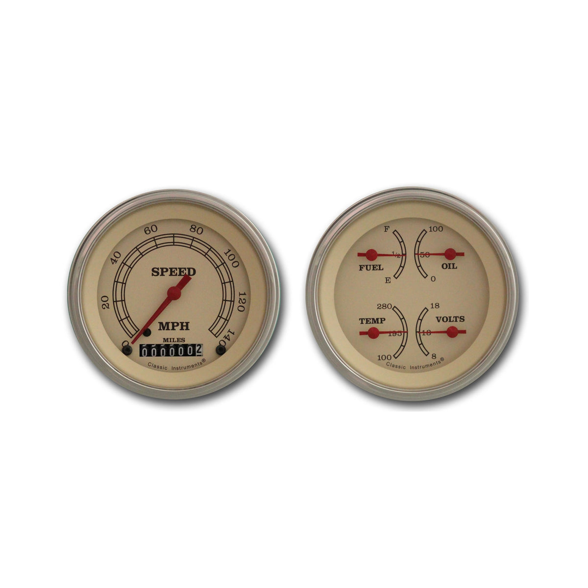 Classic Instruments Vintage Series 3" Speedo/Quad Set-GM - VT02SLC