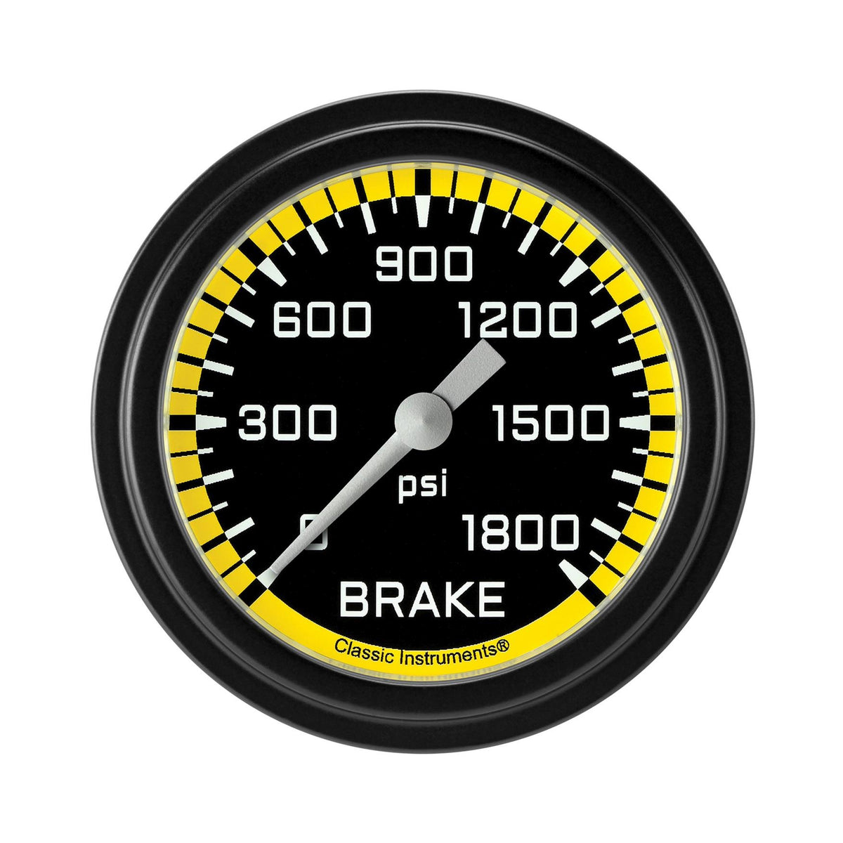 Classic Instruments Autocross Yellow 2-5/8" Brake Pressure Gauge - AX367YBLF