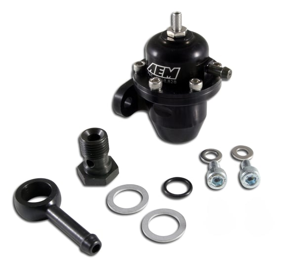 AEM Adjustable Fuel Pressure Regulator - Honda Inline 90 - Black - 25-303BK