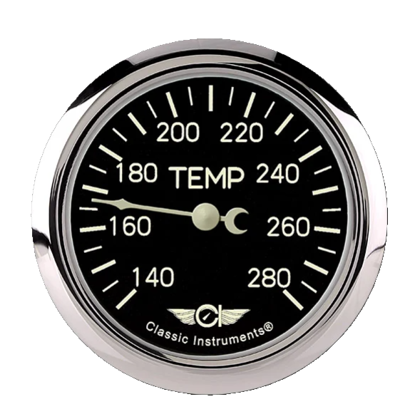 Classic Instruments Classic Series 2-5/8" Temperature Gauge, Full Sweep - CL326SRC-08