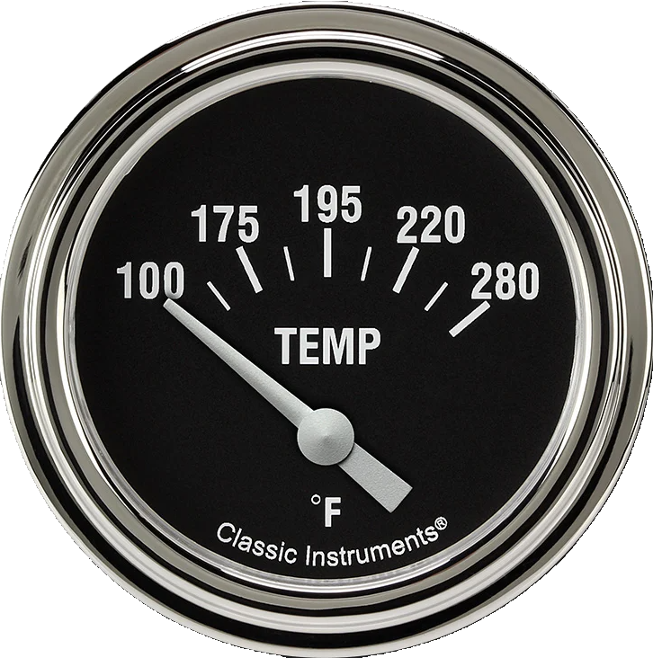 Classic Instruments Hot Rod 2-5/8" Short Sweep Water Temperature Gauge - HR226SLF-12