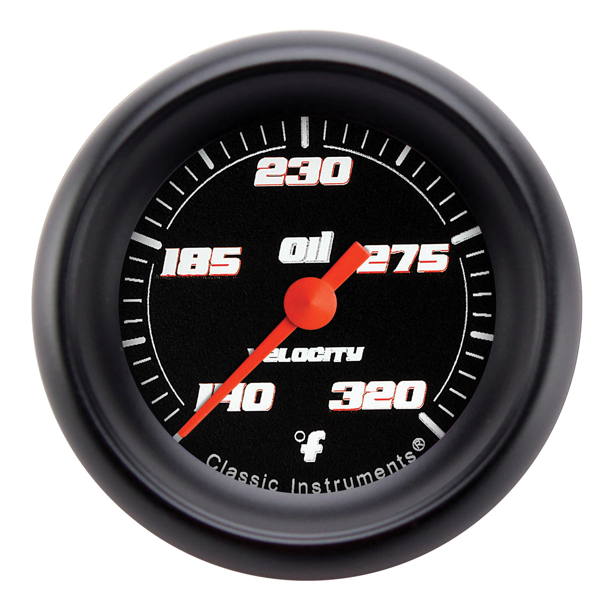 Classic Instruments Velocity Black 2-1/8" Oil Temperature Full Sweep Gauge - VS128BBPF