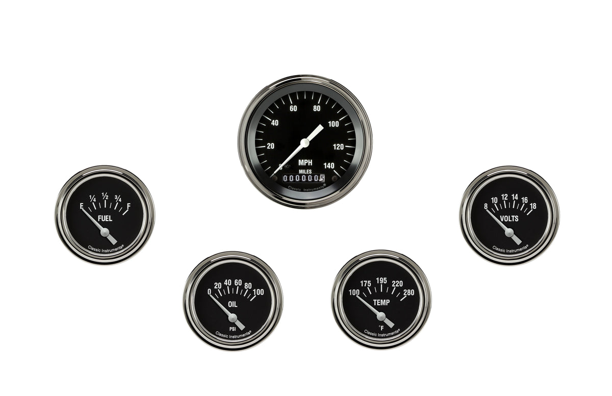 Classic Instruments Hot Rod Five Gauge Set - HR200SLF