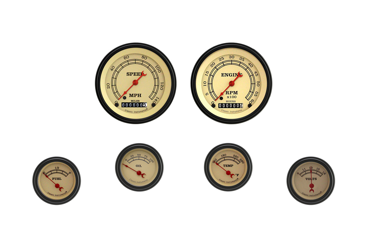 Classic Instruments Vintage Series Six Gauge Set - GM - VT01BLF