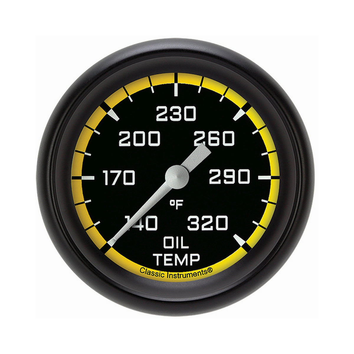 Classic Instruments Autocross Yellow 2-5/8" Oil Temperature Gauge - AX328YBPF