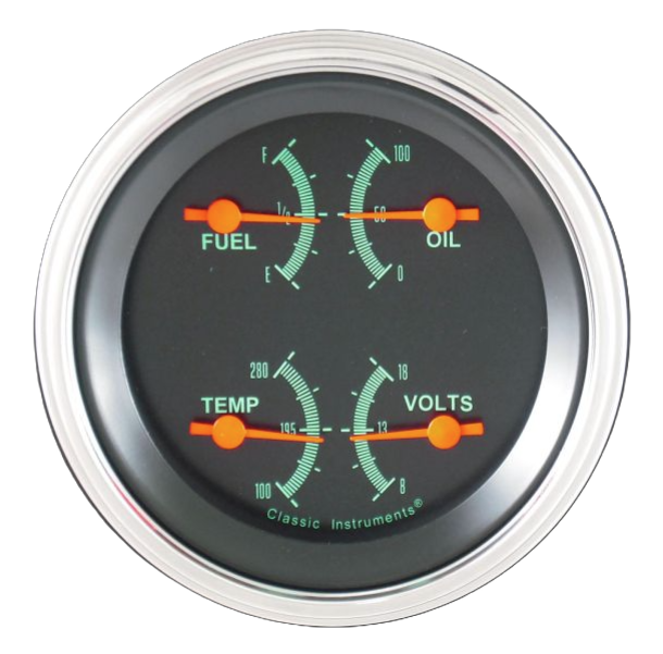 Classic Instruments G/Stock Quad Gauge (Fuel 0-90 Ohm) - GS79SLF