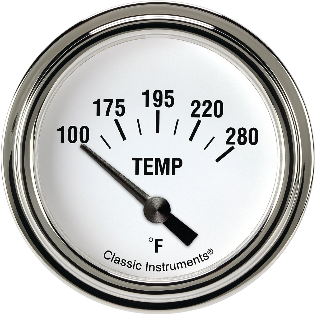 Classic Instruments White Hot 2-5/8" Short Sweep Water Temperature Gauge - WH226SLF-08