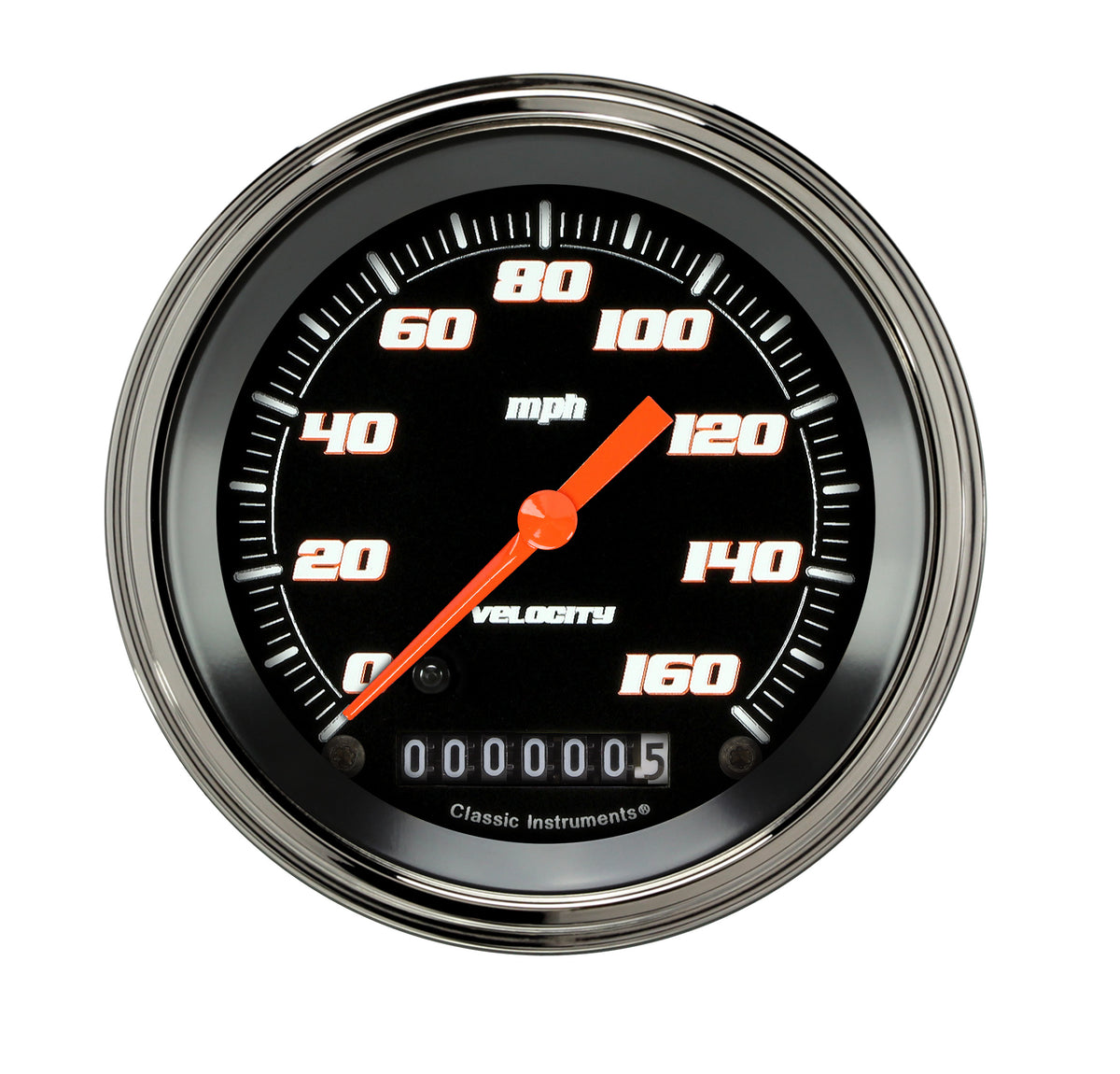 Classic Instruments Velocity Black 3" Speedometer Gauge (160 MPH) - VS55BSLF