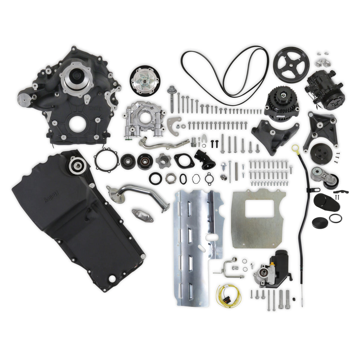 Holley Godzilla High-Mount Accessory Drive
- With Holley Swap Oil Pan and Pump - Complete Kit - Black - 20-340BK