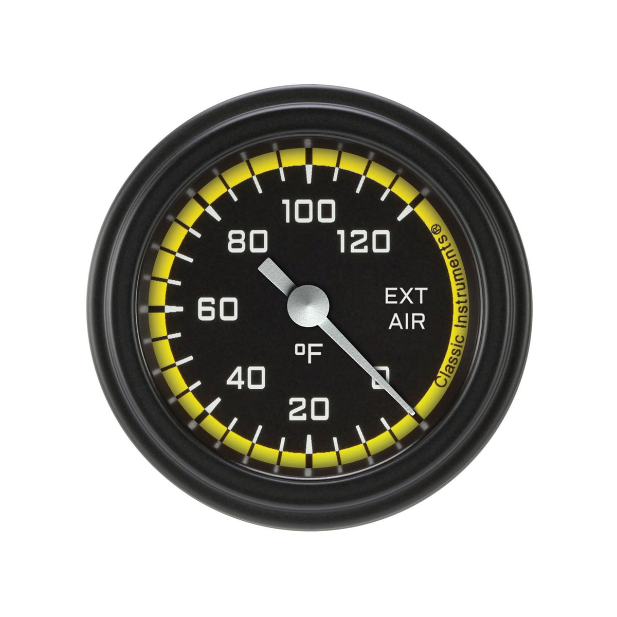 Classic Instruments Autocross Yellow 2-1/8" External Air Tempature Gauge - AX199YBLF