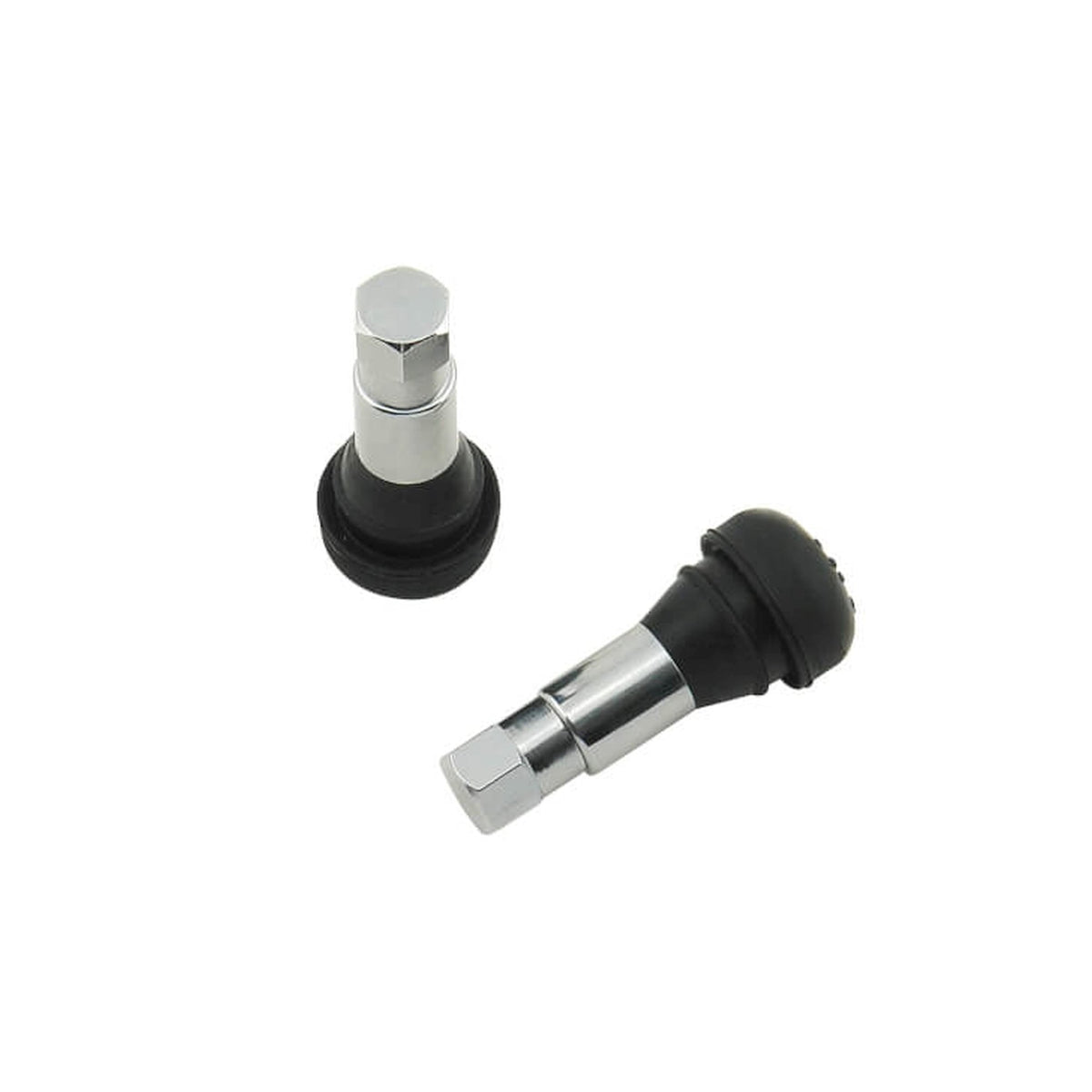 Mr. Gasket Chrome Tire Valve Stems - Stock length - 1955MRG