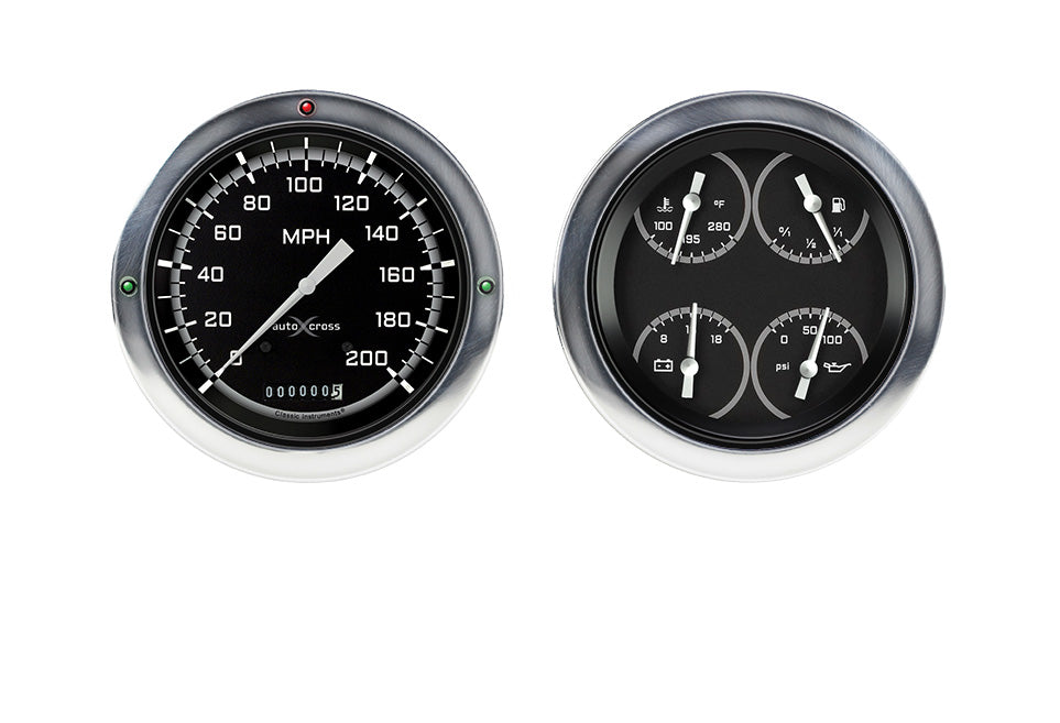 Classic Instruments 1954-55 AutoCross Gray Chevy Truck 5" Speed/Quad-LS - CT54AXG52-LS