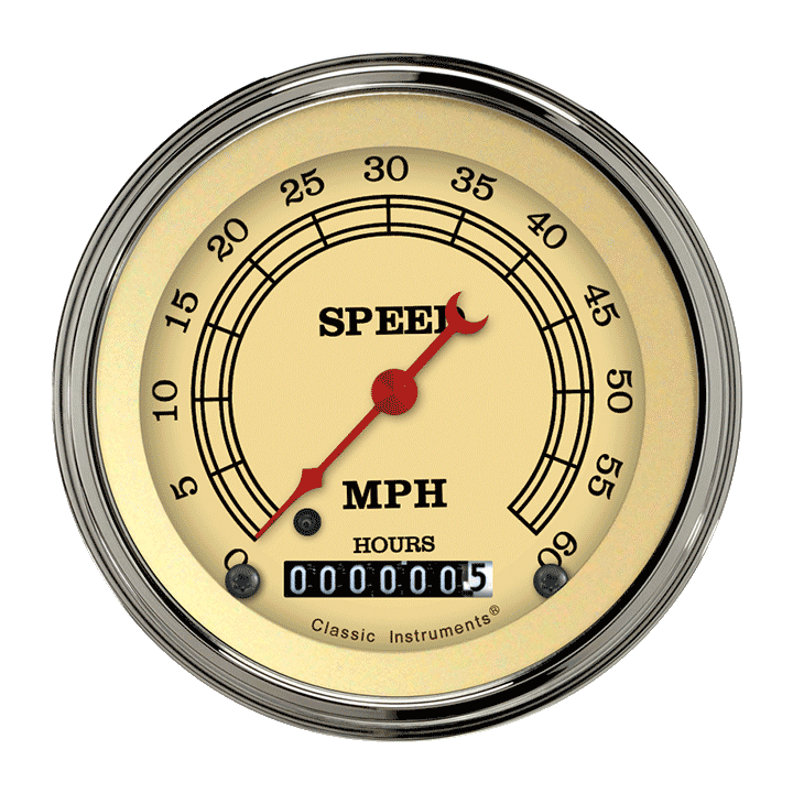 Classic Instruments Vintage 3-3/8" Low Speed Speedometer Gauge - LSVT