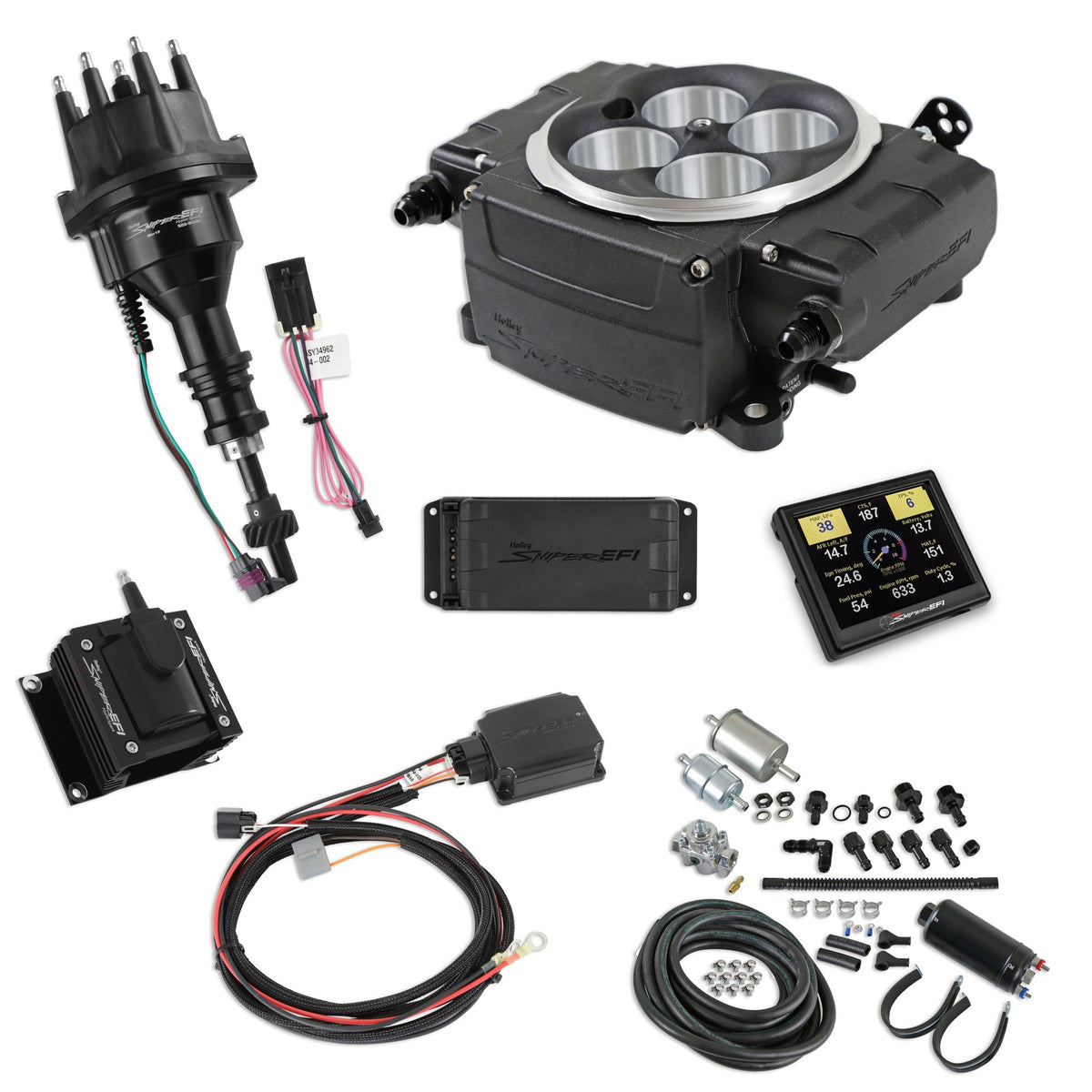 Holley Sniper 2 EFI Bundle with HyperSpark Ignition System - 550-511-3PK-SBF