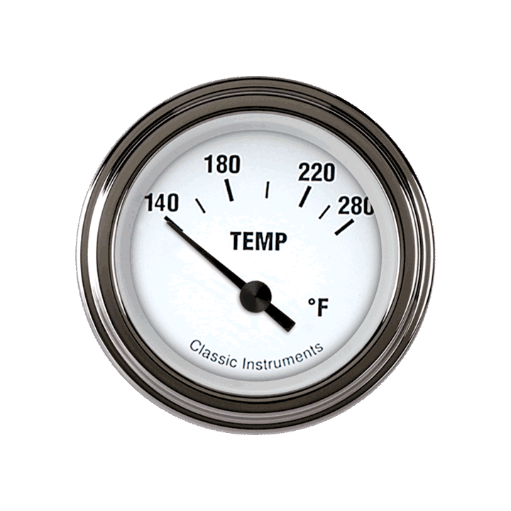 Classic Instruments White Hot 2-1/8" Water Temperature Gauge - WH26SLF