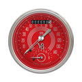Classic Instruments V8 Red Steelie 3-3/8" Ultimate Speedometer Gauge - V8RS20SHC
