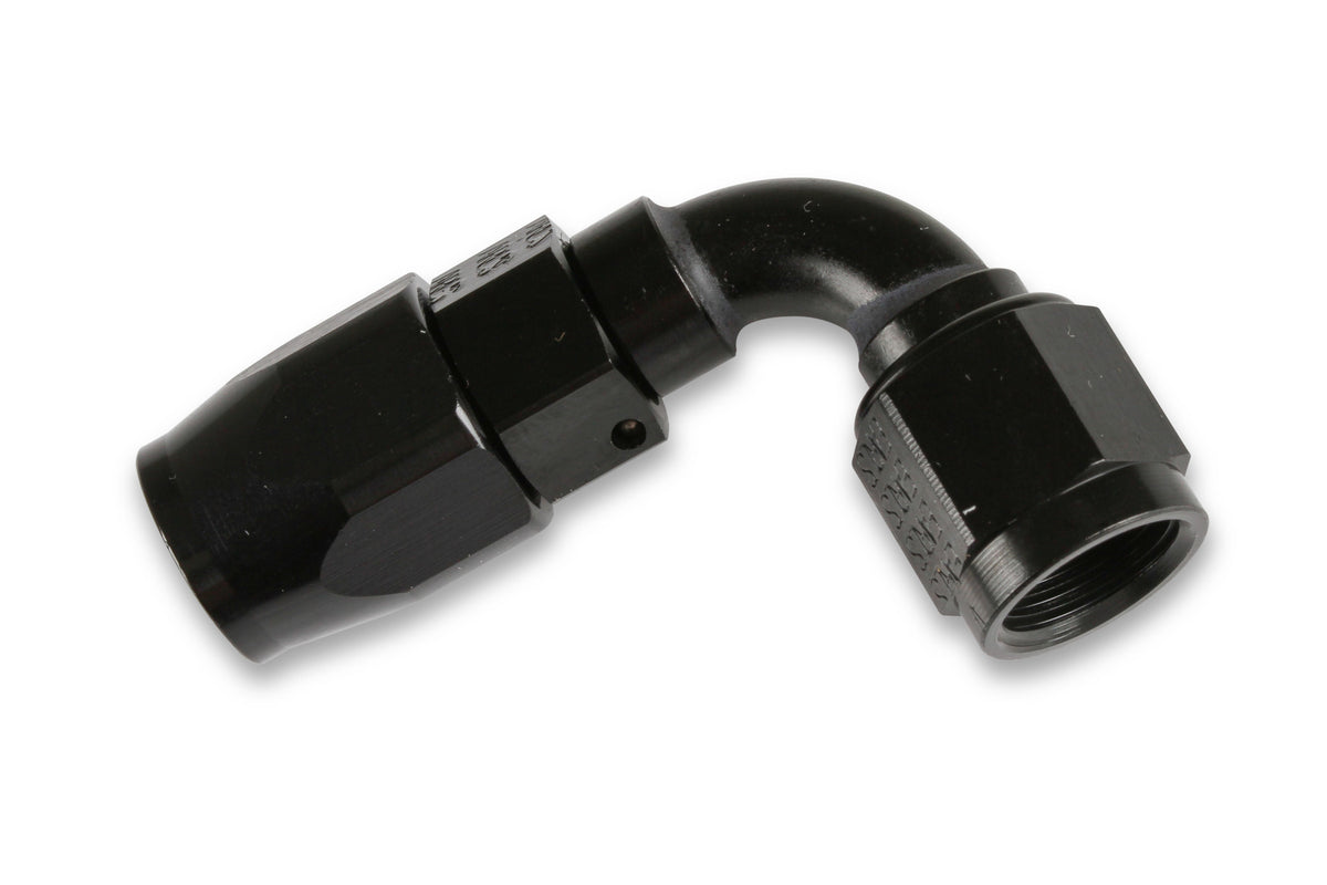 Earl’s 90 Degree Swivel-Seal® Hose End -6 AN - Black - Clamshell Package - AT809106ERLP
