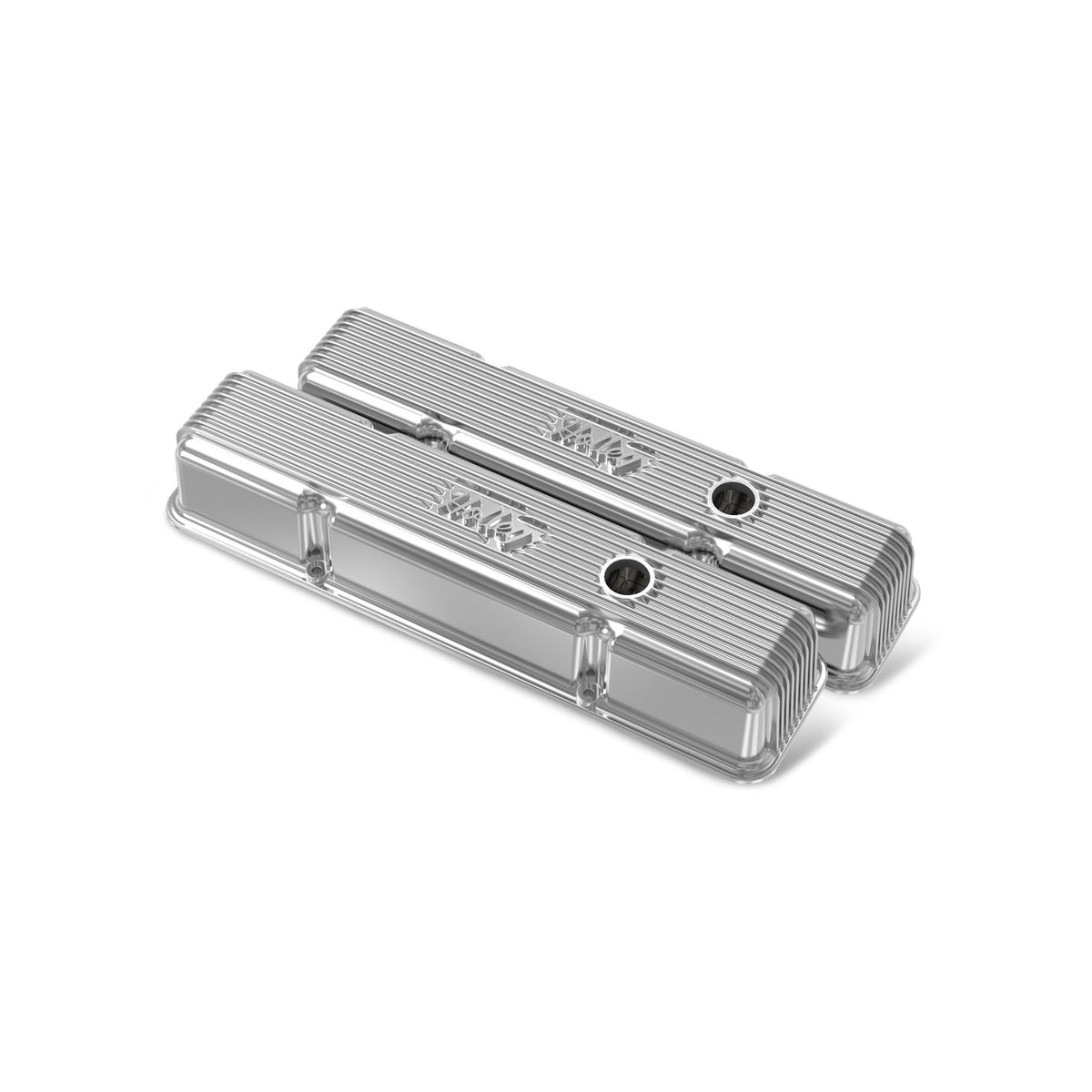 Holley Valve Covers - Vintage Series - Finned - SBC - Polished - 241-241