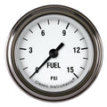 Classic Instruments White Hot 2-1/8" Fuel Pressure Gauge (15 PSI) - WH145SLF