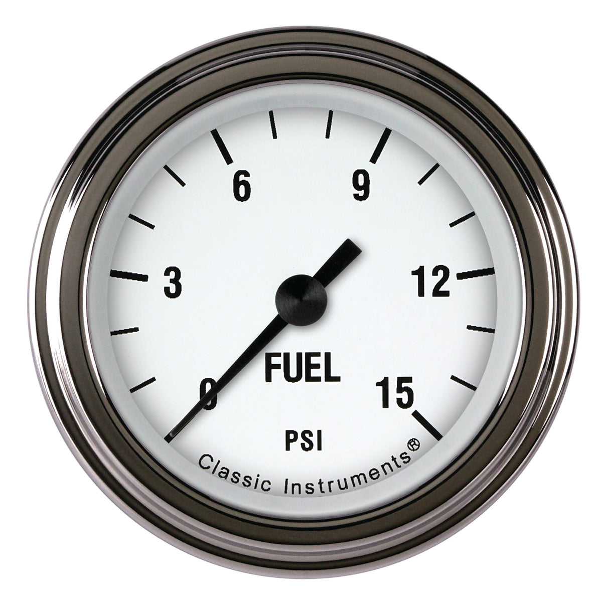 Classic Instruments White Hot 2-1/8" Fuel Pressure Gauge (15 PSI) - WH145SLF